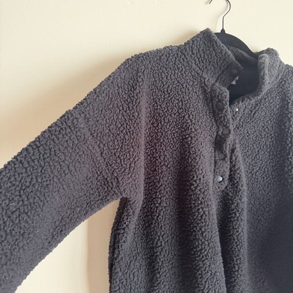 Aerie Black Cloud Sherpa Snap Jacket - Small - Picture 3 of 9